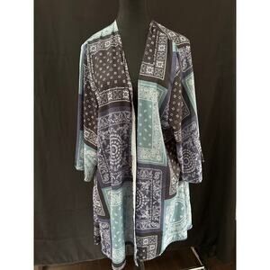 Pink M Style Women’s Boho Duster in Blue Colors Sz XL